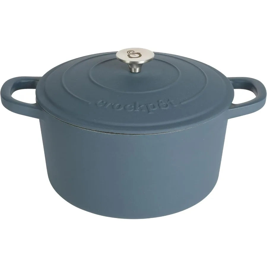 Crock Pot Artisan 5Quart Navy Blue Enameled Dutch Oven
