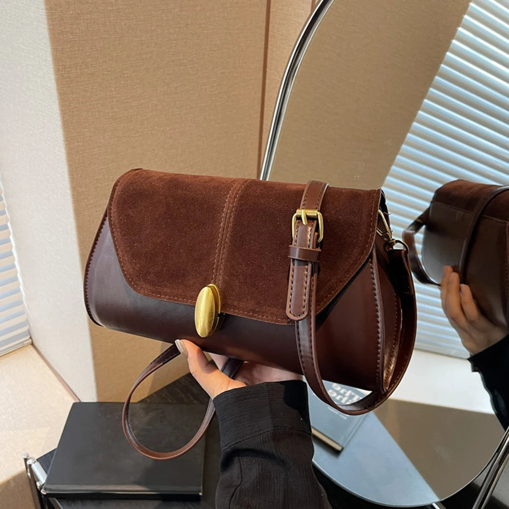 Fashion PU Shoulder Bag Stylish Crossbody Bag With Adjustable Strap Vintage Small Tote Bag For Everyday And Commuting