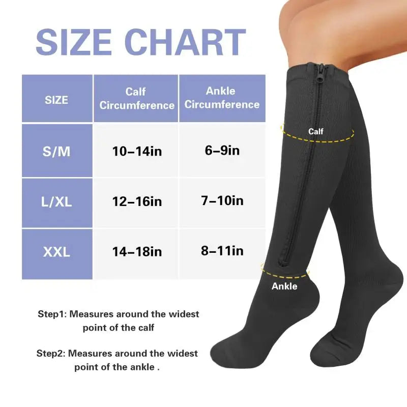 Medical Zipper Compression Socks Edema Varicose Veins