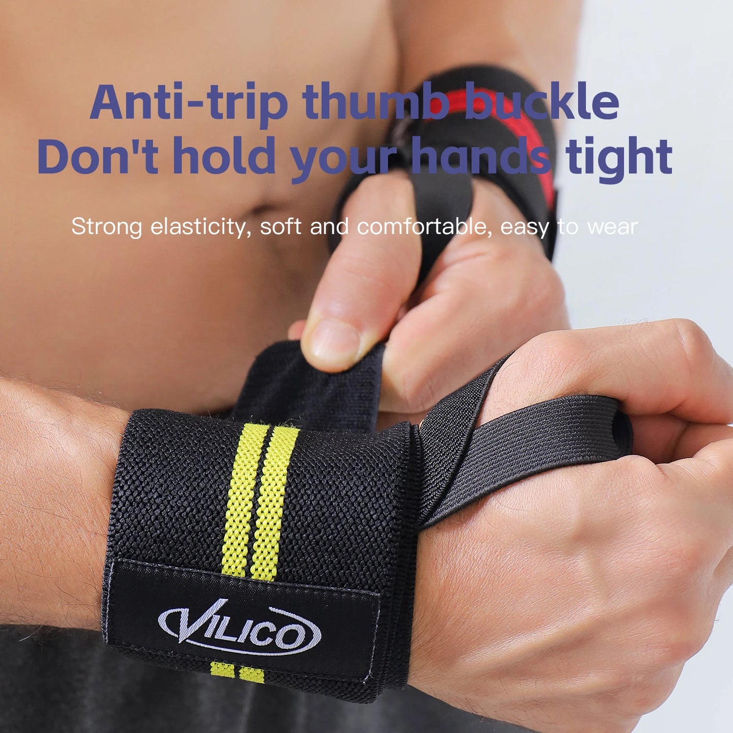 Wrist Support Brace Straps Extra Strength Weight Lifting Wraps For Gym