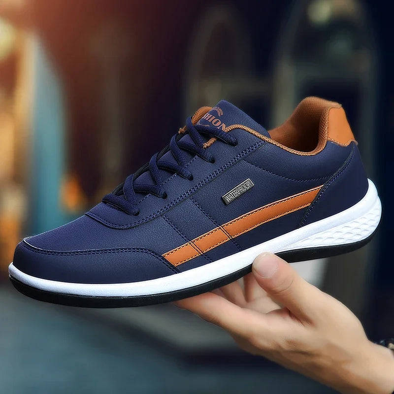Leather Mens Sneakers Casual Breathable Italian Shoes