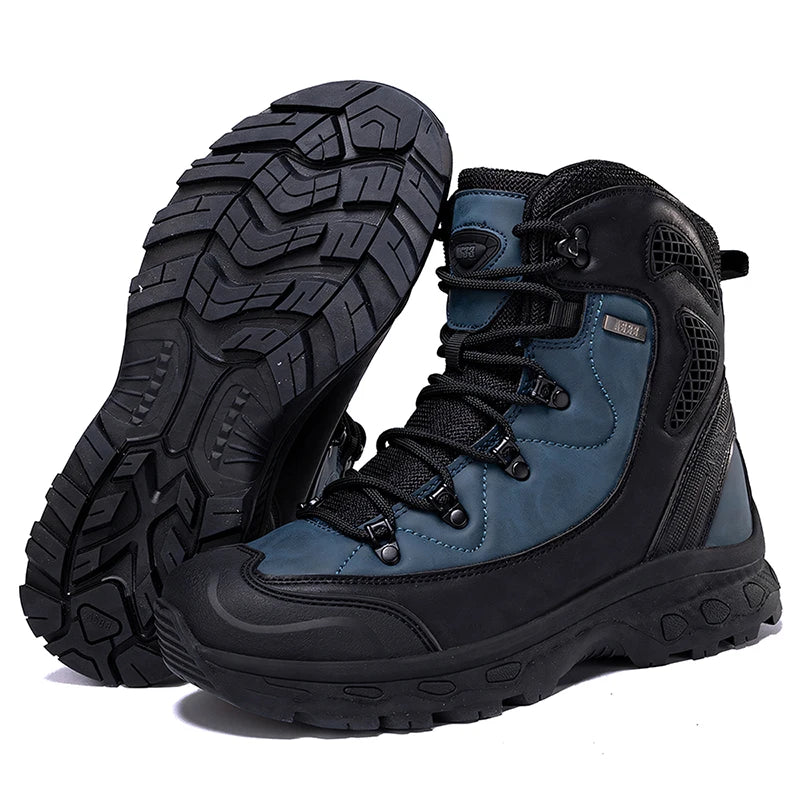 Mens Hiking Boots Waterproof Breathable Mountain Climbing Shoes Lace Up Outdoor
