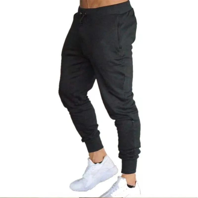Mens Fleece Jogger Sweatpants For Autumn Winter Running Gym Pants Solid Color