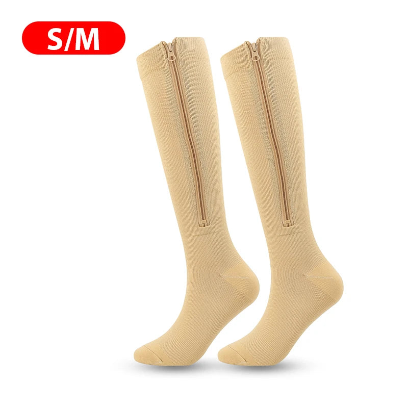 Medical Zipper Compression Socks Edema Varicose Veins