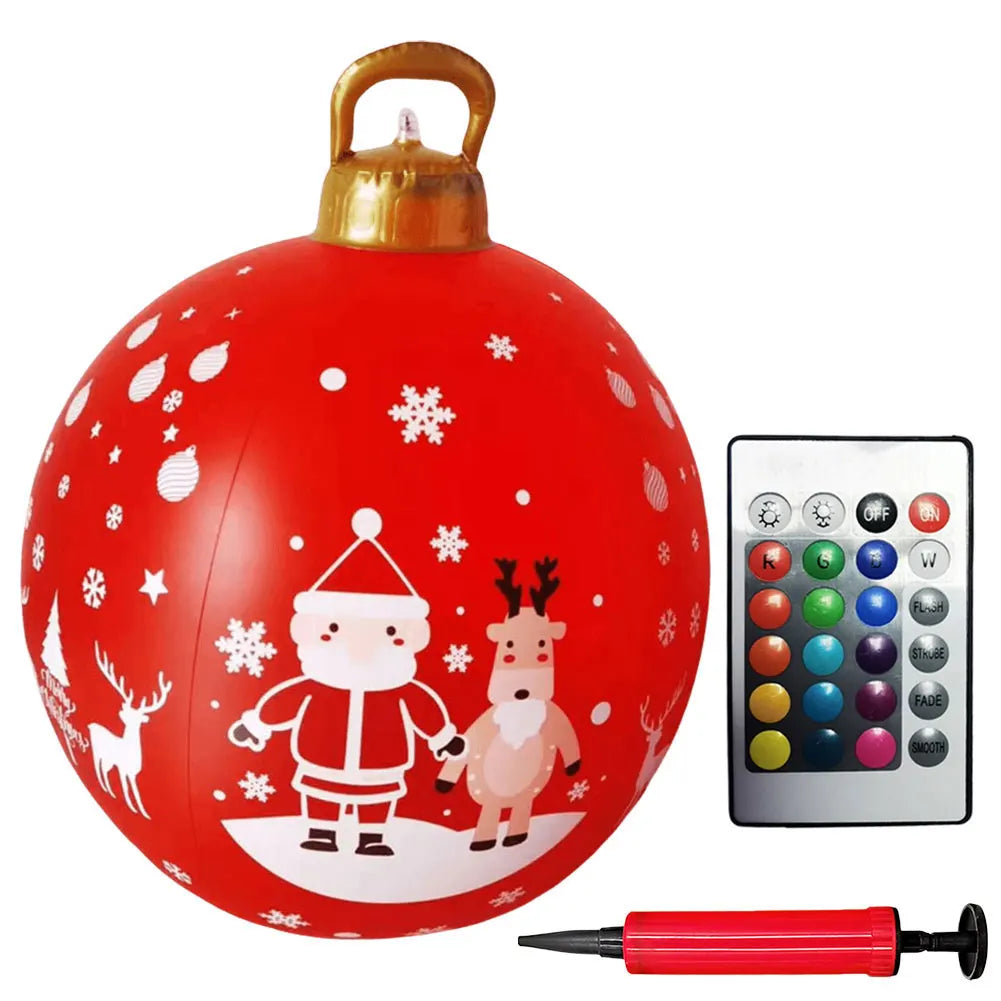 Giant Outdoor 60cm Light Up PVC Inflatable Christmas Ball With Remote Control