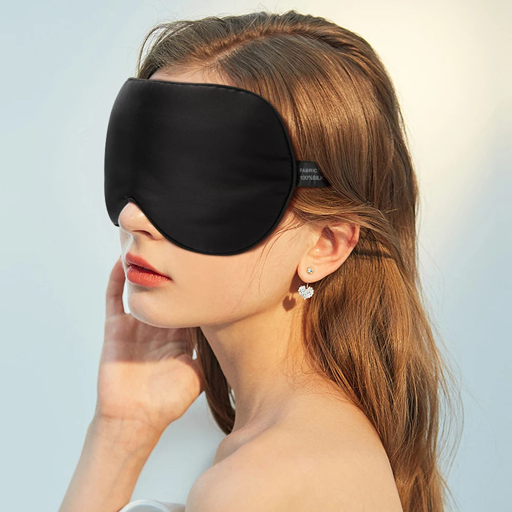 Mulberry Silk Sleep Mask For Sleeping Light Blocking Soft Comfort Eye Cover