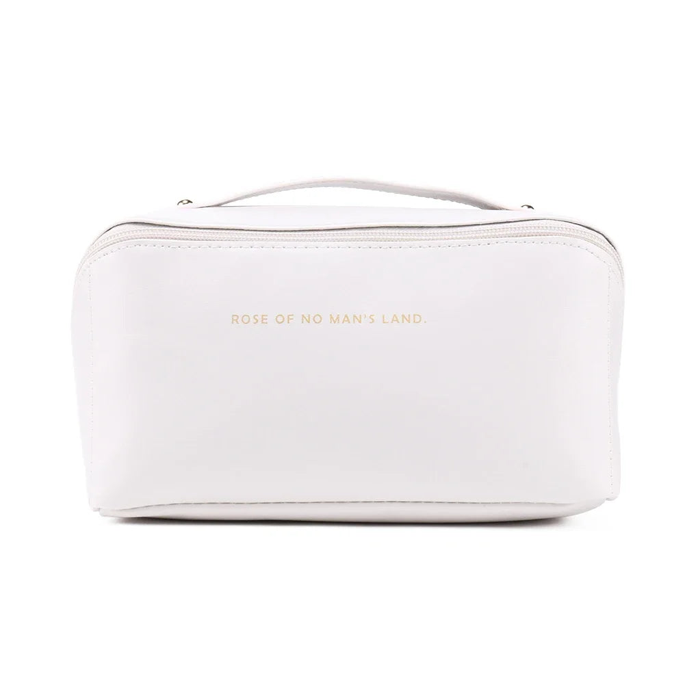 Women Large Capacity Leather Cosmetic Bag Travel Organizer