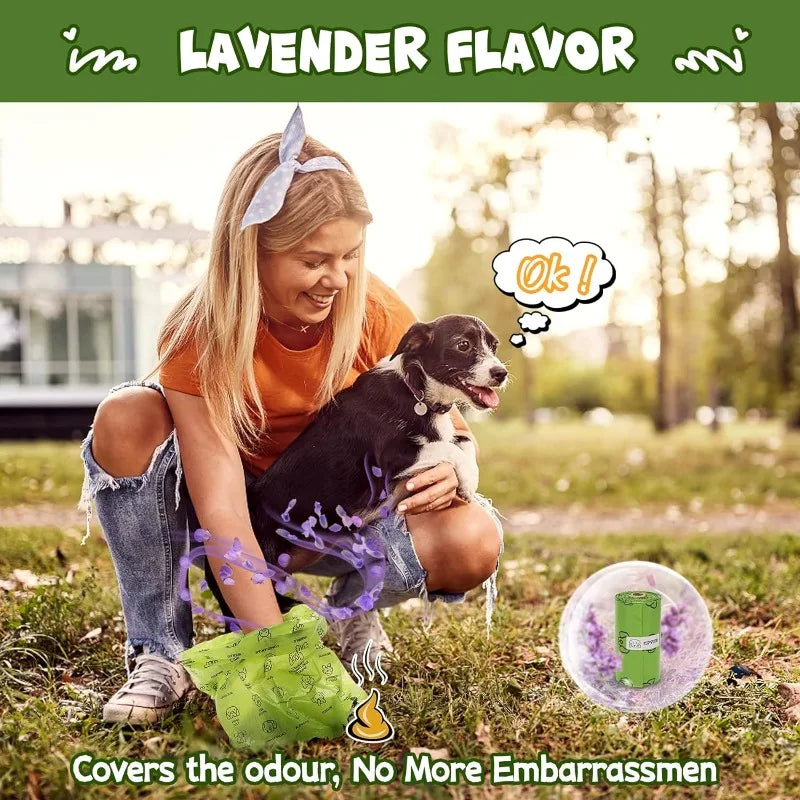 Dog Poop Bag Set With Dispenser And Leash Clip Thick Waste Bags For All Dog Sizes And Cats