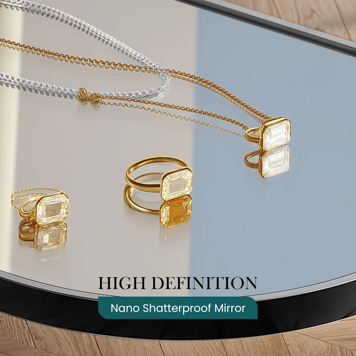 JHK Full Length Mirror Aluminum Alloy Frame Standing Or Wall Hanging 59x16 64x21