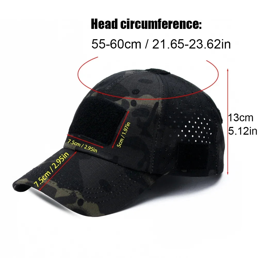 Men Camouflage Baseball Cap Sun Protection Velcro For Hiking