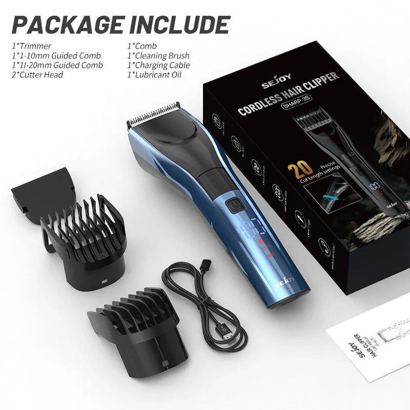 SEJOY Electric Hair Clipper Kit For Men Adjustable Rechargeable Hair Trimmer