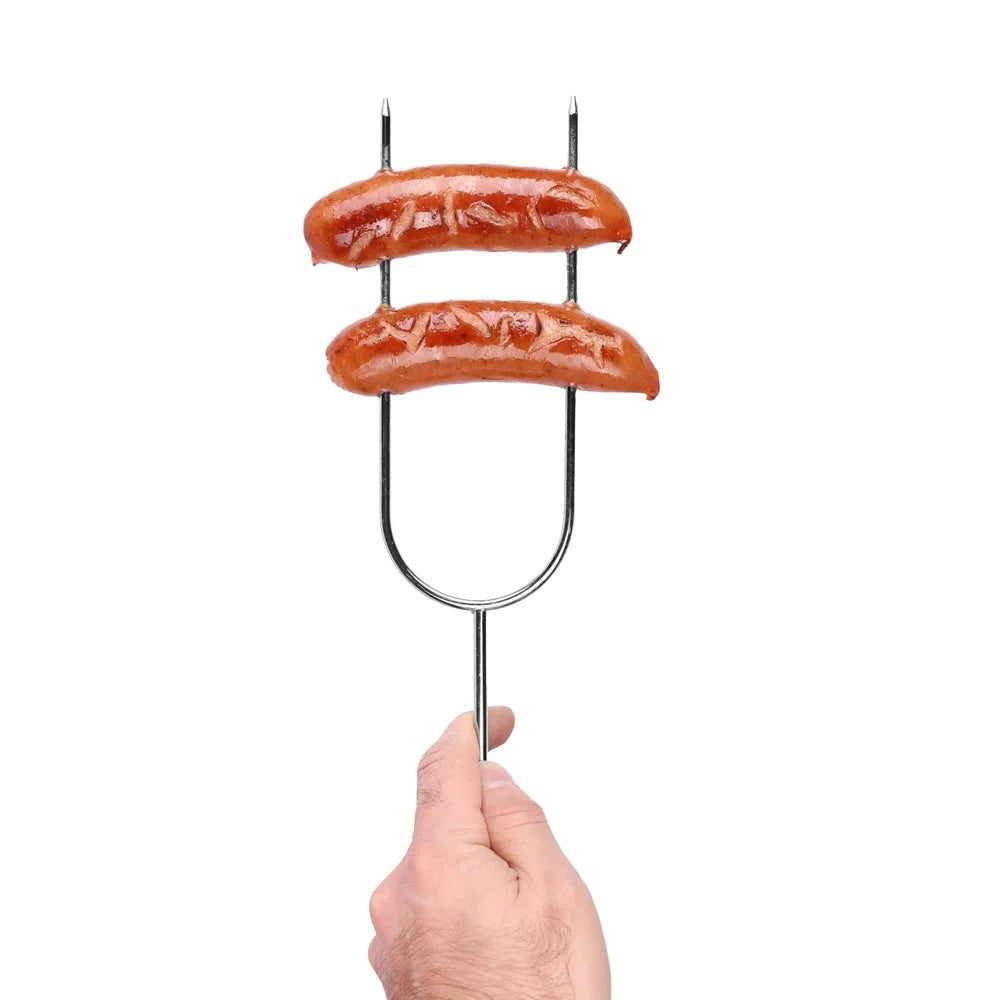 41 Inch Roasting Forks 6 Pack Heavy Duty Chrome Steel Skewers With Wooden Handles For Campfire Barbecue Outdoor Cooking