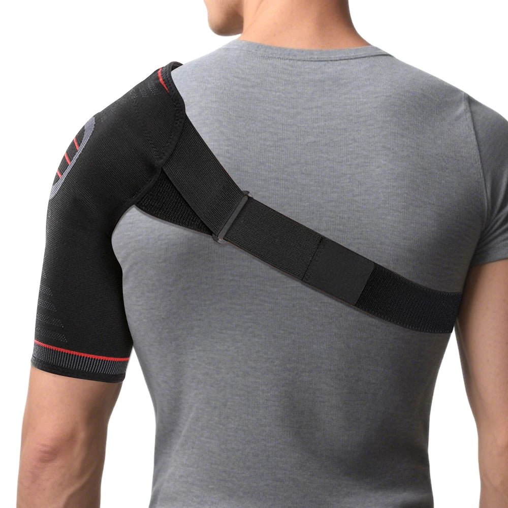 Adjustable Compression Shoulder Brace Sleeve For Sports And Fitness Pain Relief Breathable Lycra Material