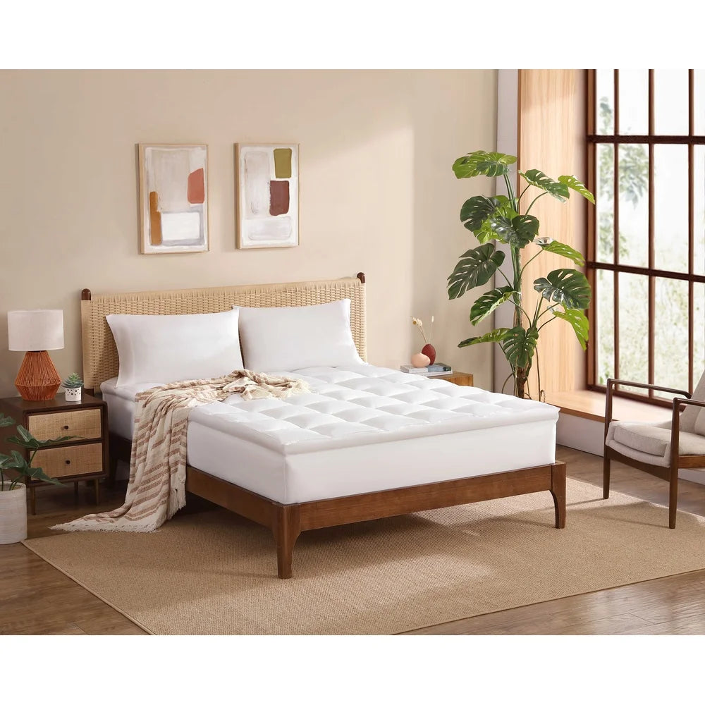 Ultra Plush Pillow Top Mattress Topper Queen Size With Microban Stain Release