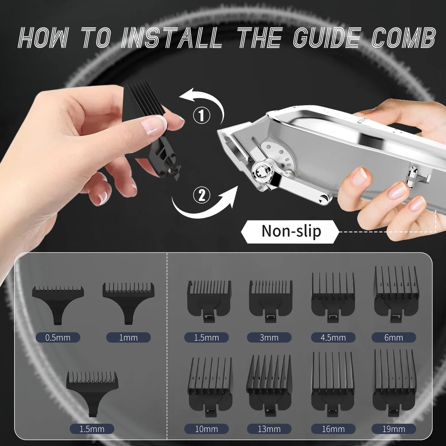 Sejoy Professional Hair Clipper Set Cordless Rechargeable For Men Barber