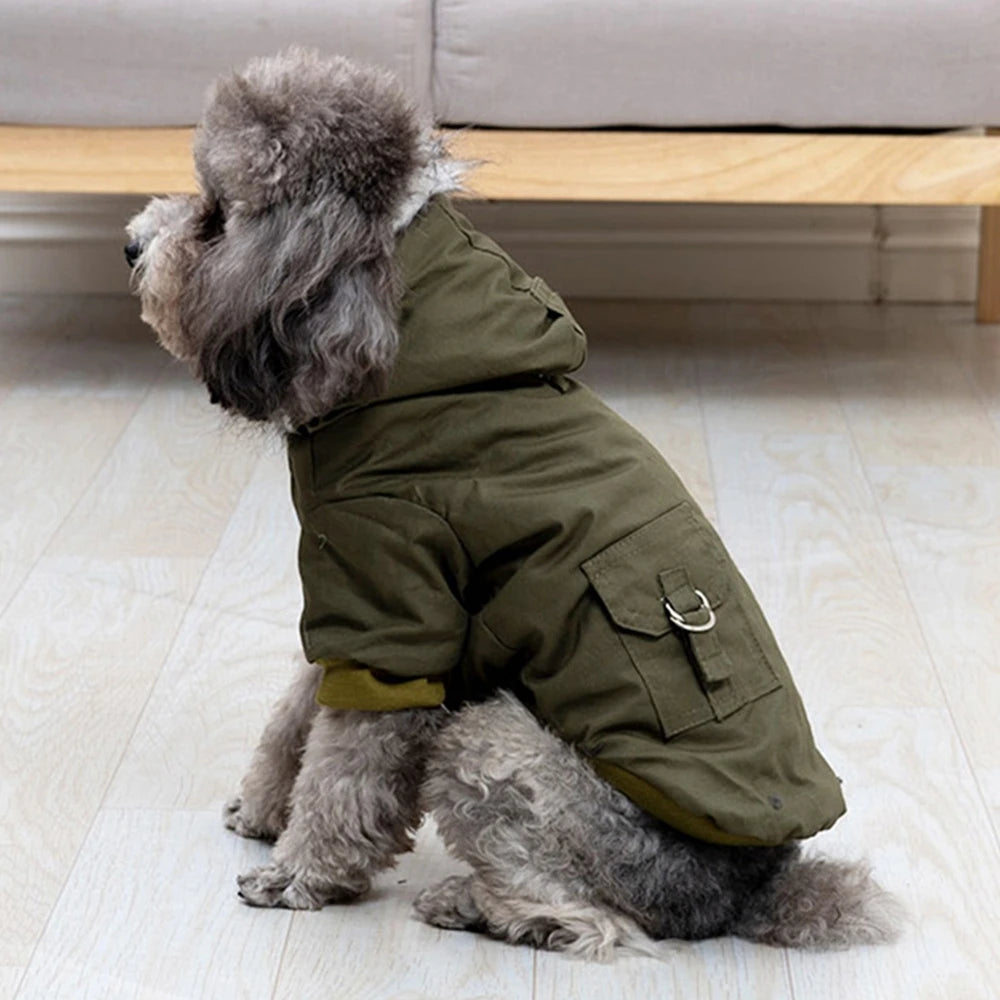 Dog Jacket With Harness Winter Coat Windproof Outdoor Warm Hoodie Vest for Sizes