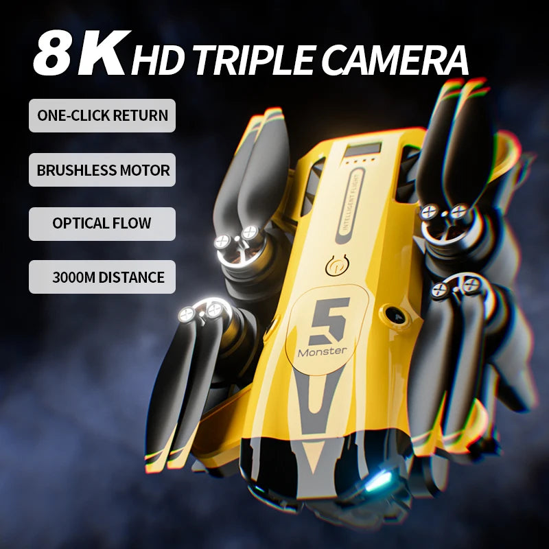 KBDFAC M5 Max Drone 8K And 4K Camera Optical Flow Brushless Quadcopter
