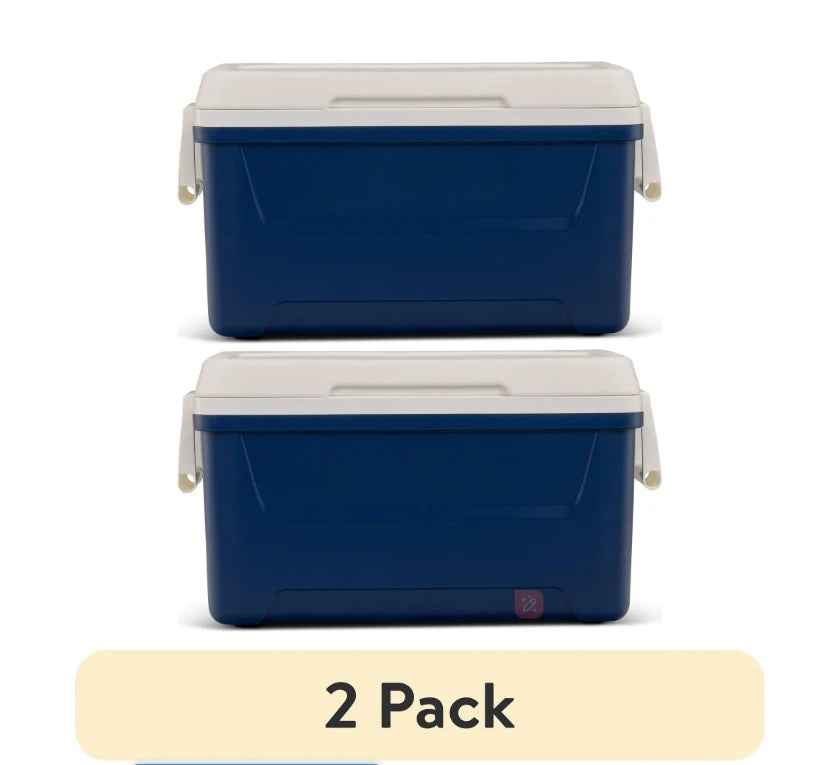 48-Quart Outdoor Picnic Camping Cooler, Red, Portable and Easy to Clean, Large Capacity, Perfect for Friends Gathering