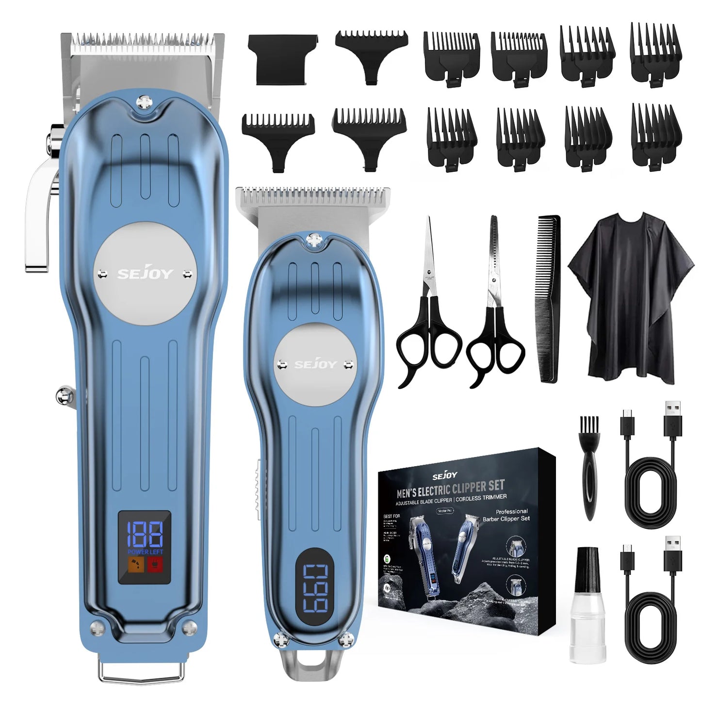 Sejoy Professional Hair Clipper Set Cordless Rechargeable For Men Barber