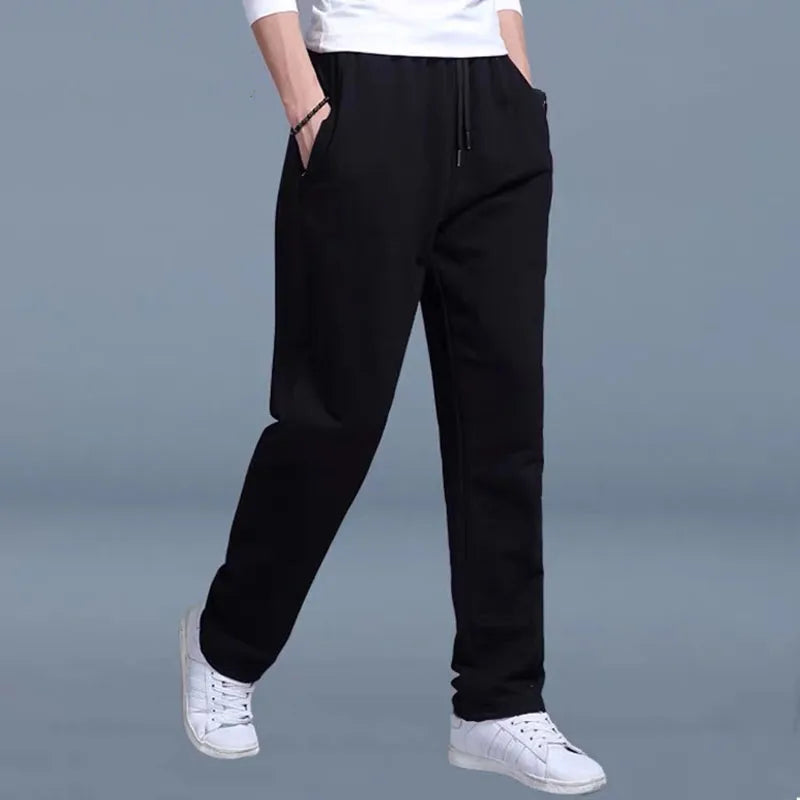 Men's Korean Straight Leg Jogger Sweatpants for Running and Workout Gym