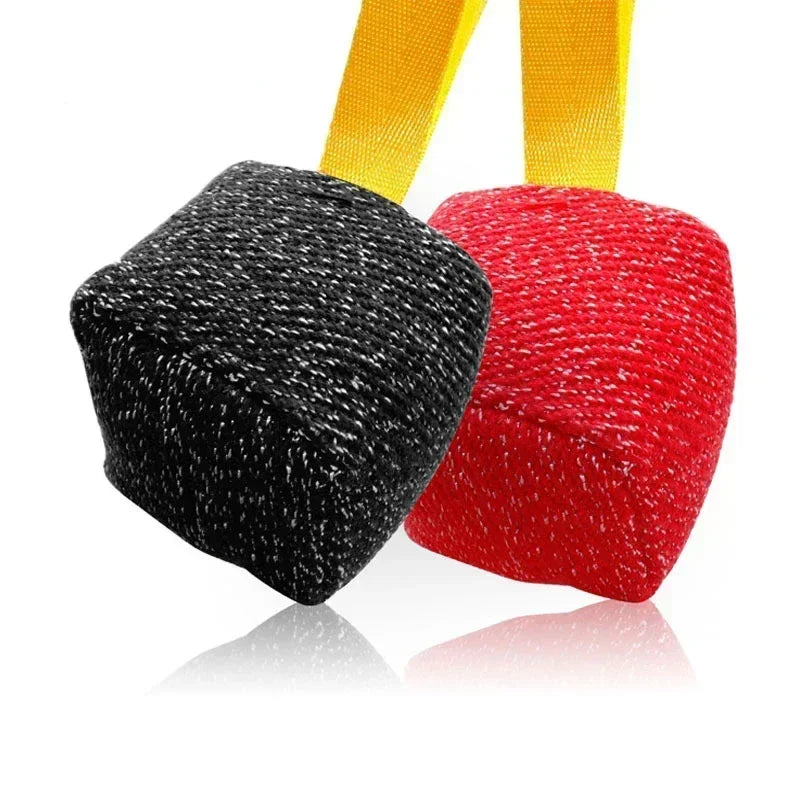 Large Interactive Dog Chew Ball Toy for Agility Training Tug With Nylon Cord Handle for German Shepherd