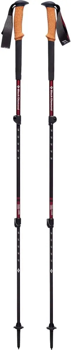 Black Diamond Womens Trail Cork Trekking Poles Pair Of 2 Lightweight Collapsible Aluminum Hiking Sticks With Cork Grips