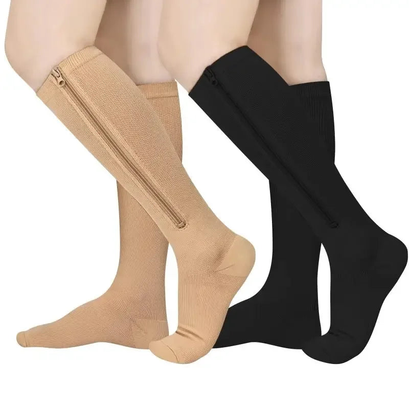 Medical Zipper Compression Socks Edema Varicose Veins