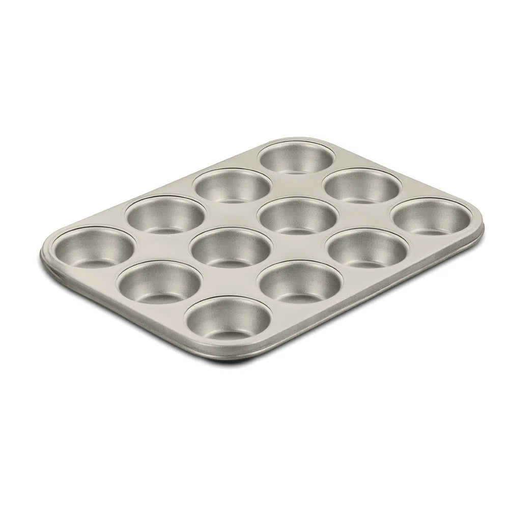 Nonstick 12 Cup Muffin Pan Heavy Gauge Aluminized Steel For Even Heat And Easy Food Release Bakeware Dishwasher Safe