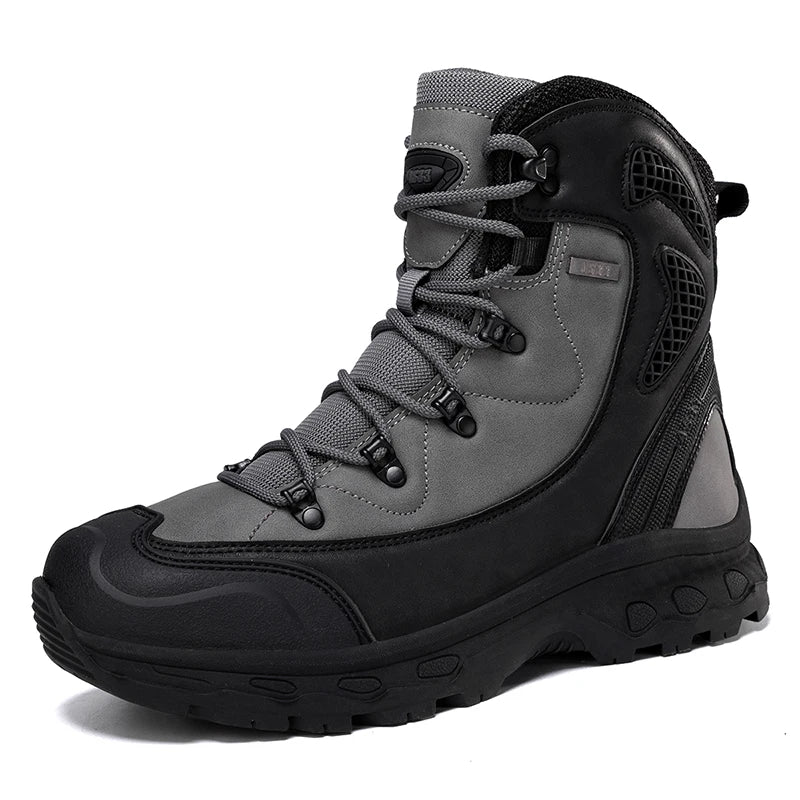 Mens Hiking Boots Waterproof Breathable Mountain Climbing Shoes Lace Up Outdoor