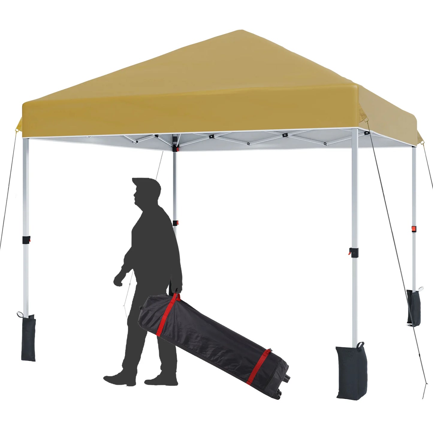 10x10ft Center Locking Canopy Tent Shelter Height Adjustable Legs Waterproof UV