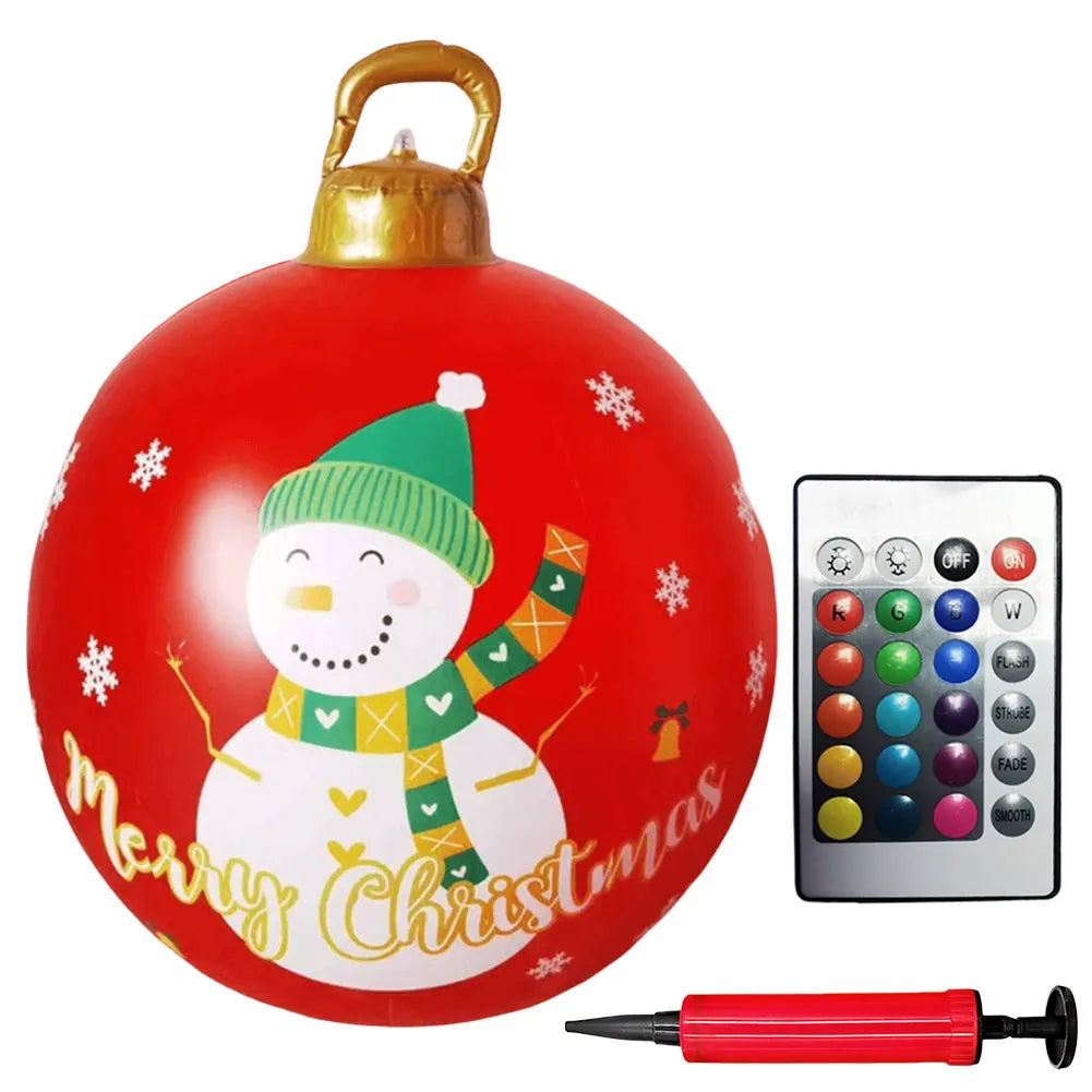 Giant Outdoor 60cm Light Up PVC Inflatable Christmas Ball With Remote Control