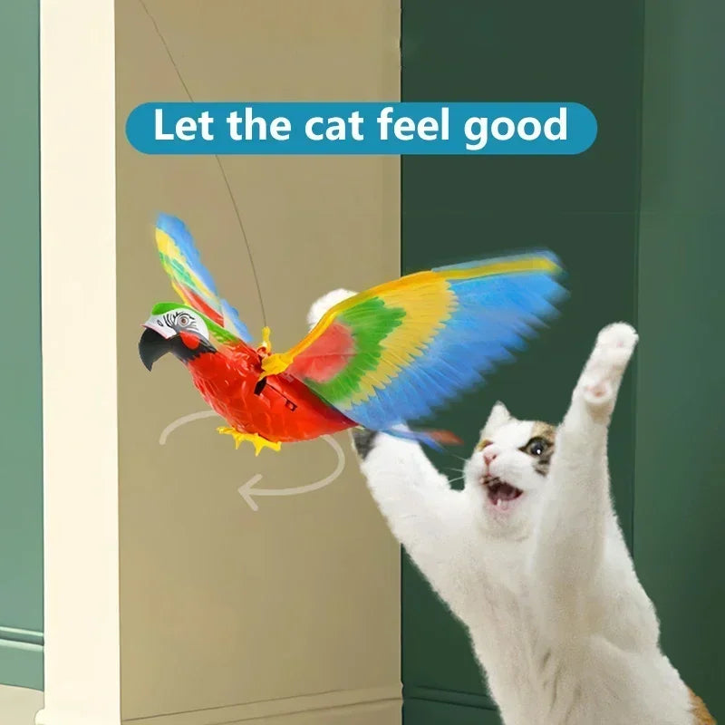 Interactive Electric Bird Cat Toys Hanging Flying Bird Teaser Scratch Rope Toy