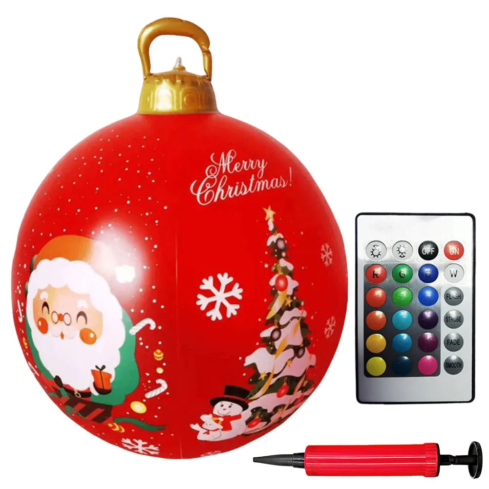 Giant Outdoor 60cm Light Up PVC Inflatable Christmas Ball With Remote Control
