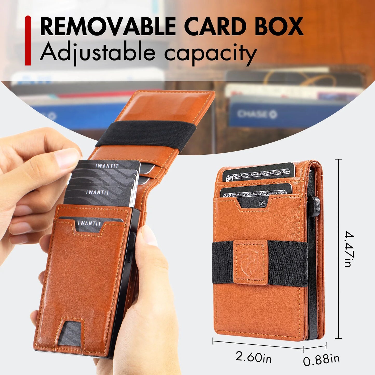 Leather Card Wallet Flip Holder Up To Six Cards Unisex