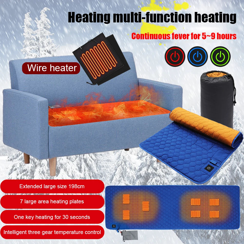 USB Winter Heating Sleeping Mat For Camping Warm Pad