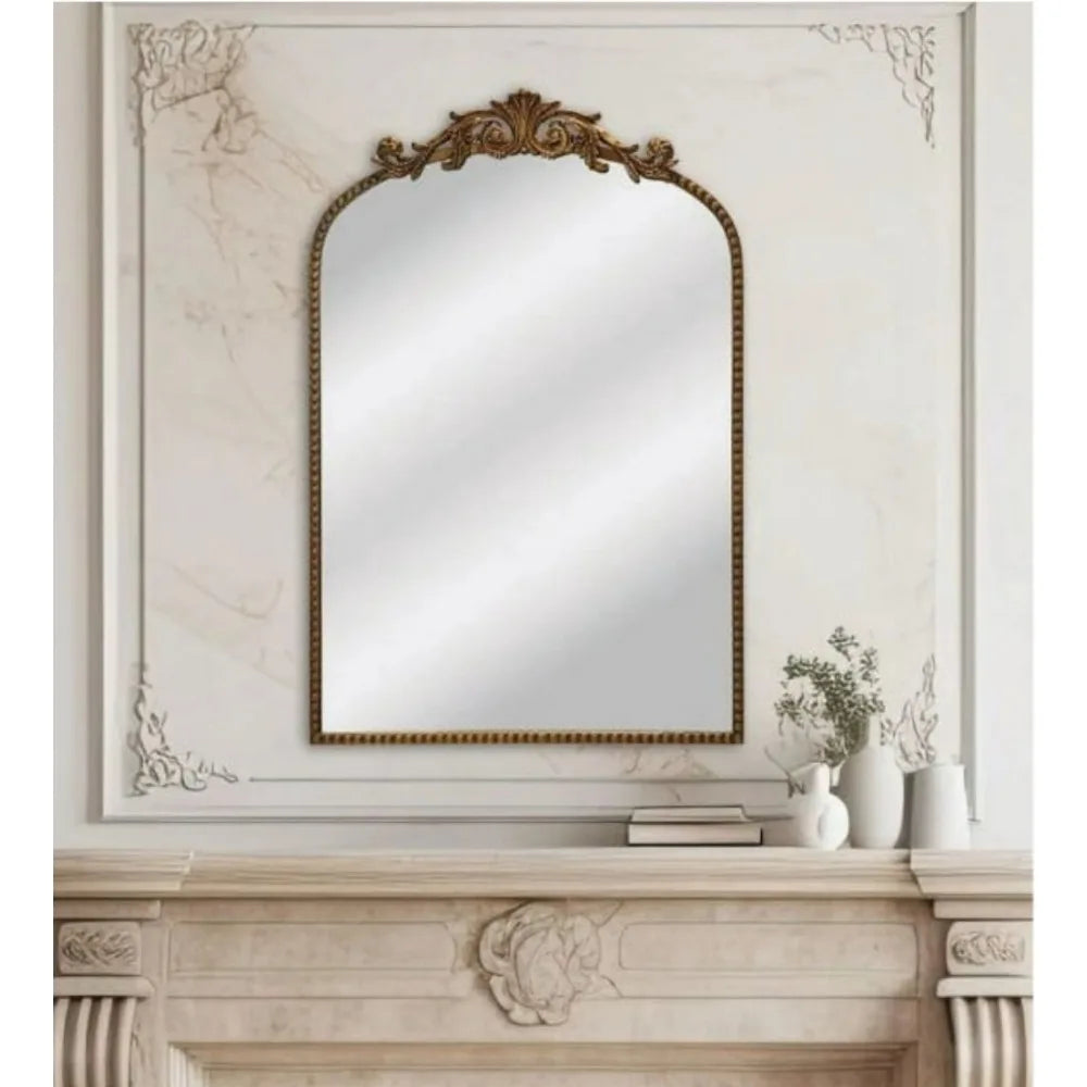 Arched Decorative Mirror 24 By 34 Inches With Gold Accents For Home Decor