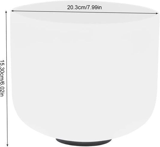 Frosted Quartz Crystal Singing Bowls, Tibetan Singing Meditation Bowl with O Ring and Mallet 432-440Hz for Meditation Healing