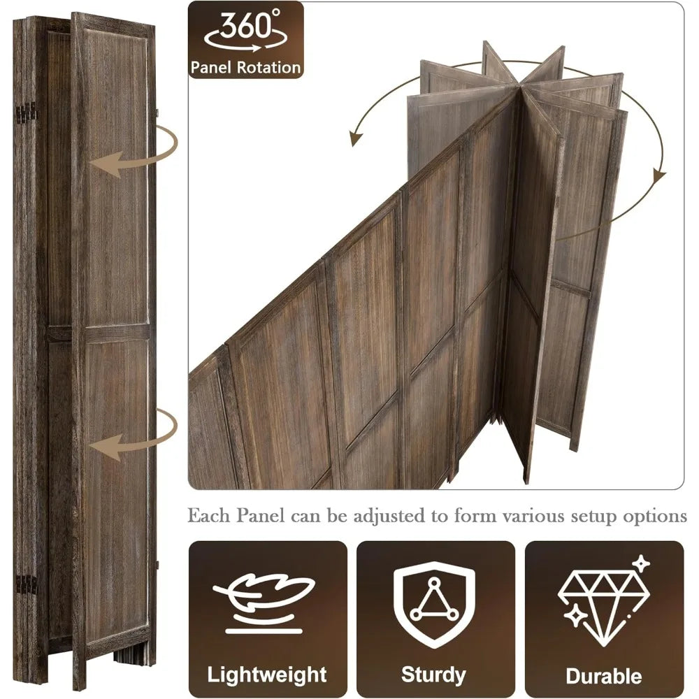 Six Panel Room Divider Screen 360 Degree Folding Panels