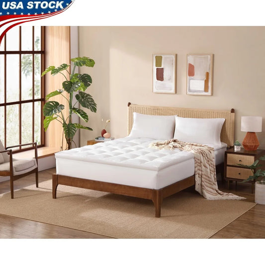 Ultra Plush Pillow Top Mattress Topper Queen Size With Microban Stain Release