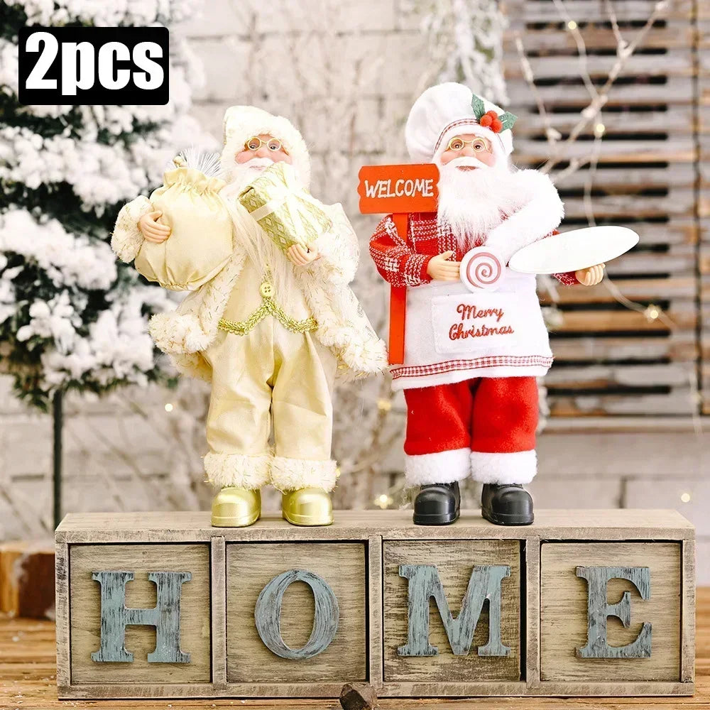 Santa Claus Plush Doll 30cm Christmas Home Decor Gift Set 1 to 4