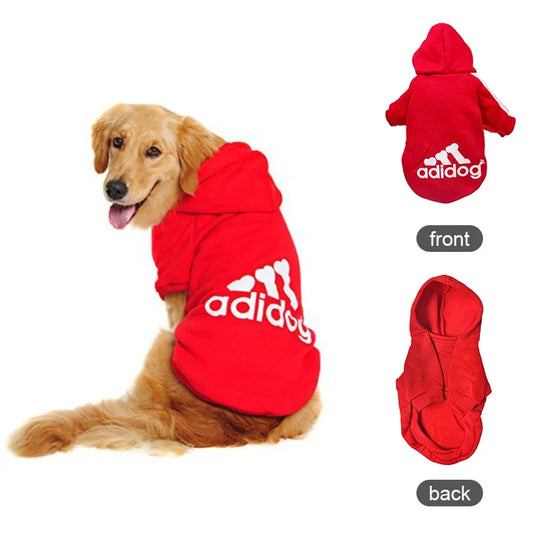 Adidog Autumn Winter Warm Dog Hoodie Coat For Medium Large Dogs