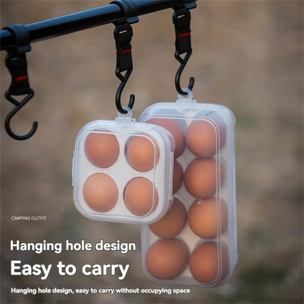 Portable Eggs Box Case Shockproof Egg Holder Kitchen Container Transparent Organizer For Outdoor Camping Picnic