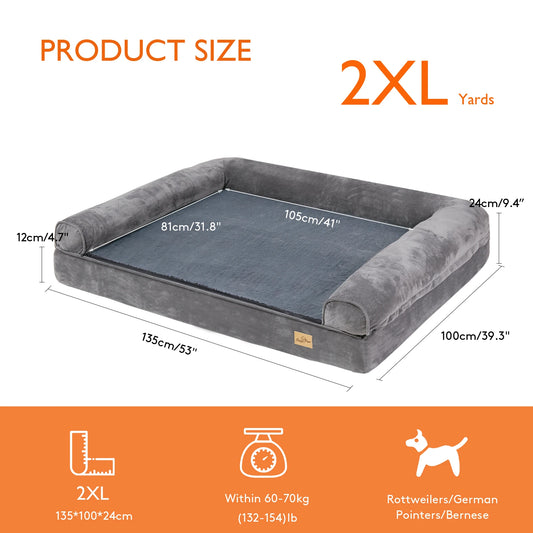 Extra Large Orthopedic Dog Bed With Removable Washable Cover Soft Sponge Foam Mattress Couch