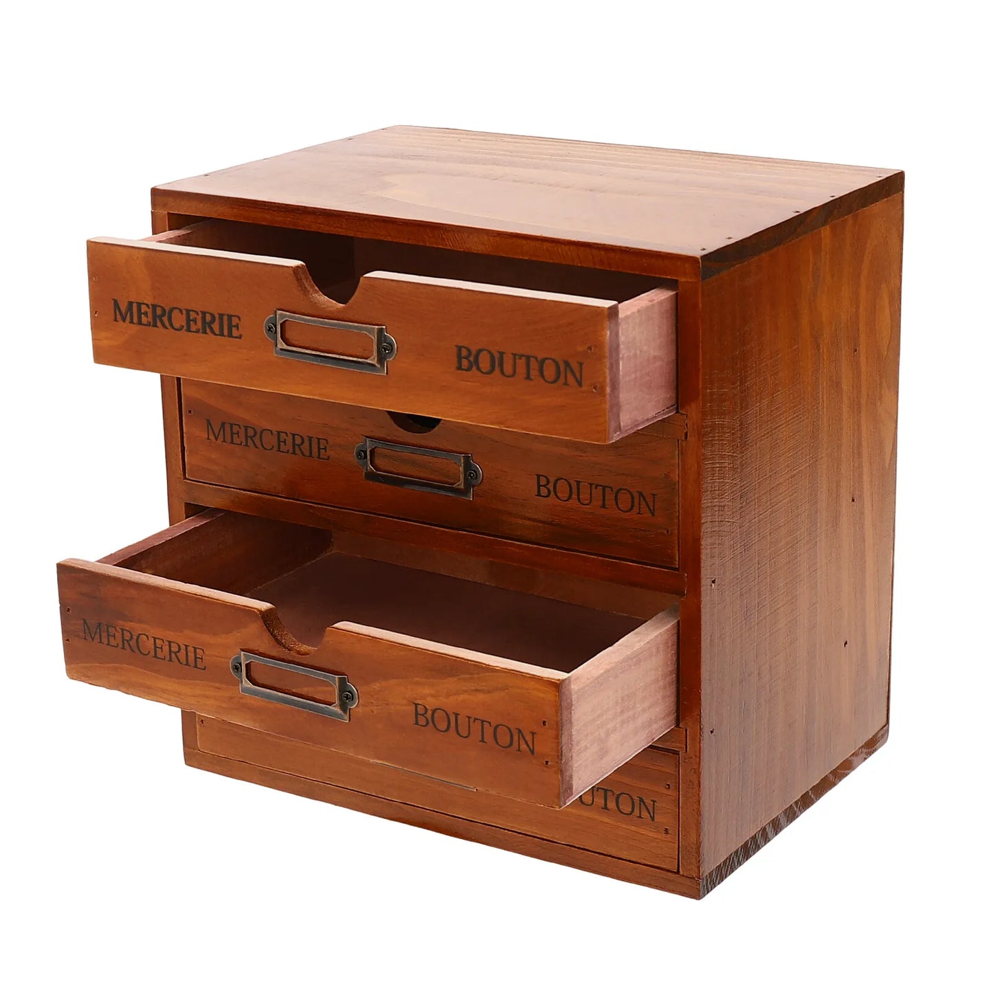 4-Tier 49.8*17.5cm Wooden Desktop Organizer 16 Drawers Drawer Organizer Brown Wooden Storage Box Living Rooms Bedroom