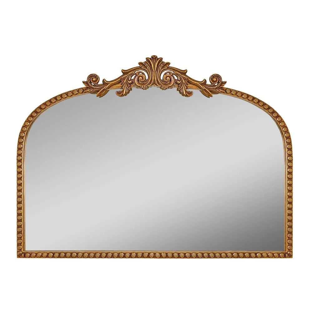 Arched Decorative Mirror 24 By 34 Inches With Gold Accents For Home Decor