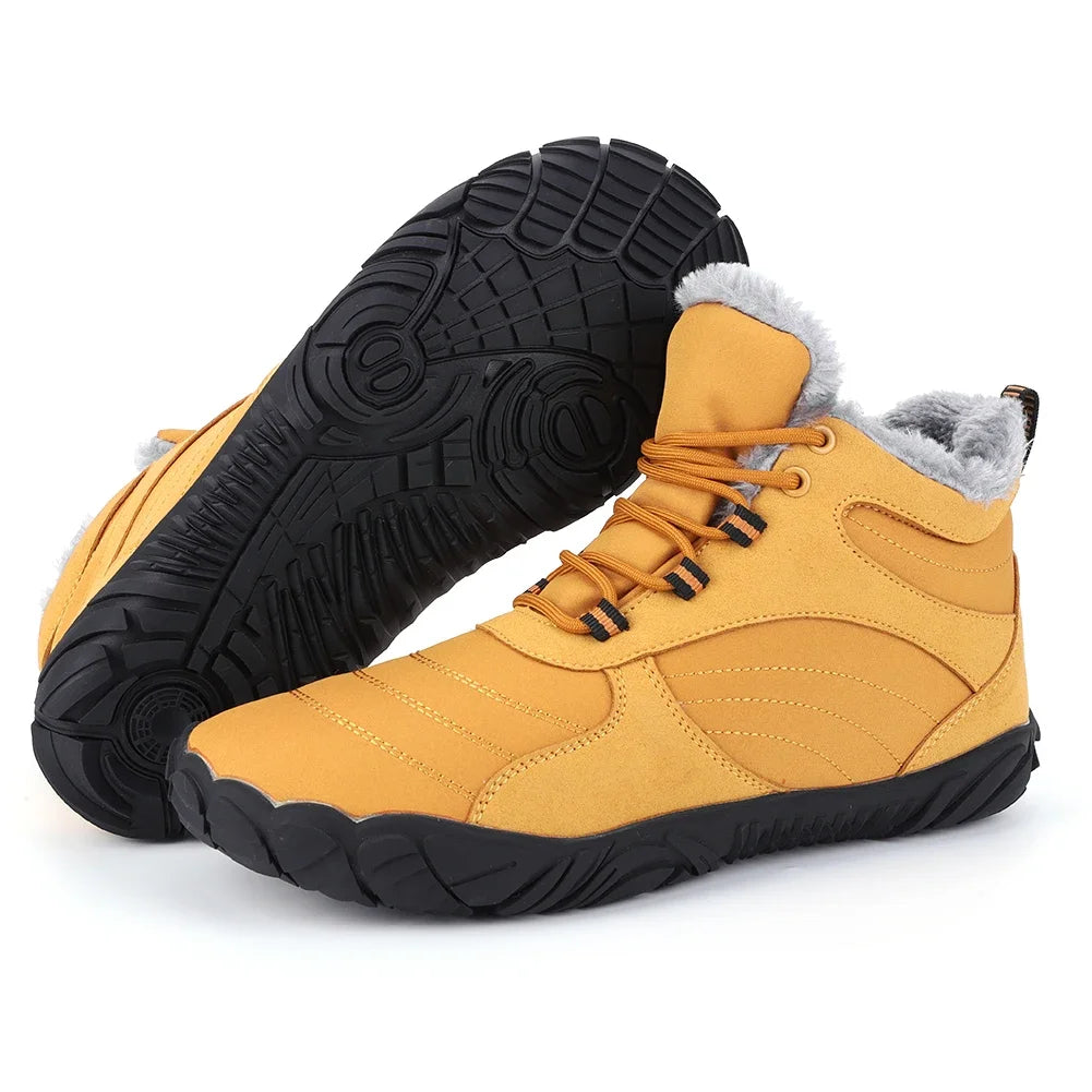 Unisex Waterproof Winter Hiking Shoes Fur Lined Warm Cotton Snow Boots