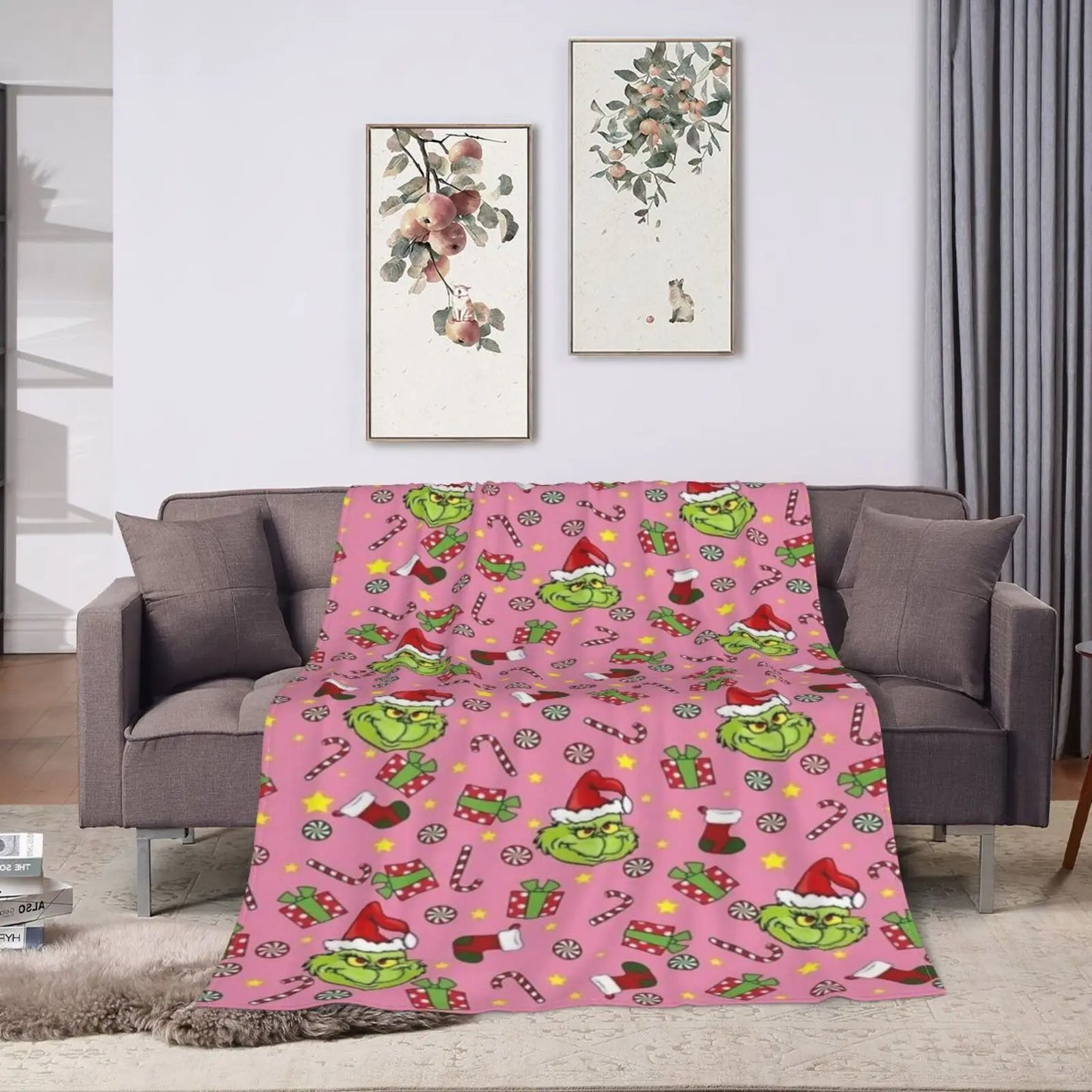 Christmas Flannel Fleece Throw Blanket Super Soft Festive For Couch Bed Sofa