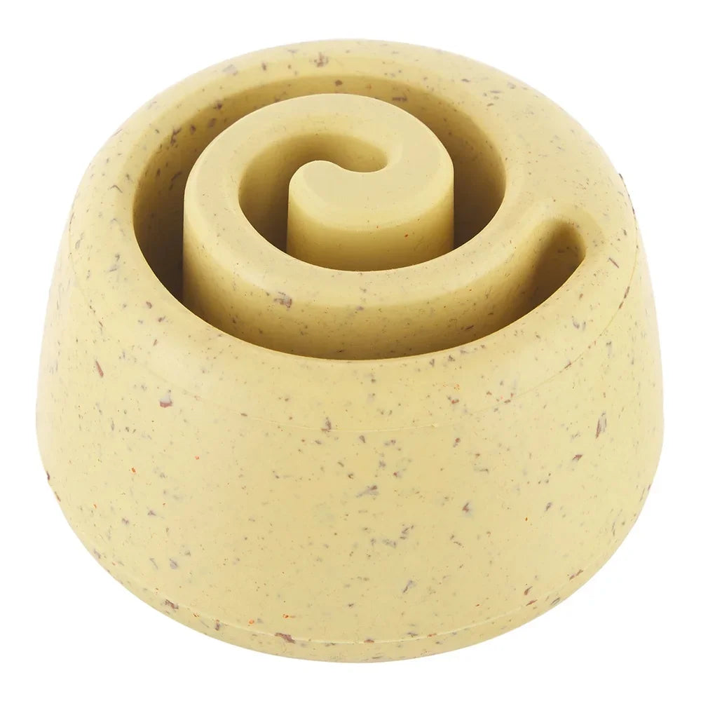 Cinnamutt Roll Vanilla Scented Rubber Dog Toy With Wobble Base For Super Chewer Interactive Chewable Treat Freezable Fun