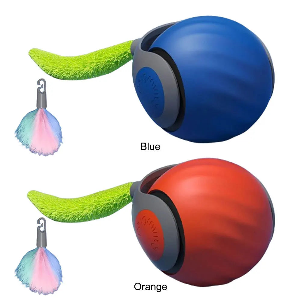Automatic Moving Cat Toy Ball With Speedy Tail USB Rechargeable Two Speeds