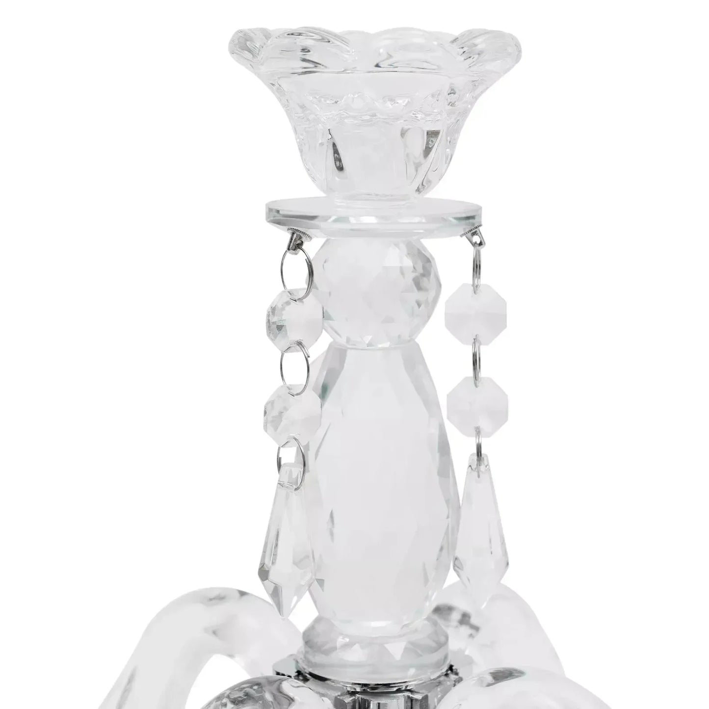 5 Arm Crystal Candle Holder Centerpiece With 5 Heads
